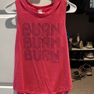 Hot Pink 'BURN' Graphic Muscle Tank